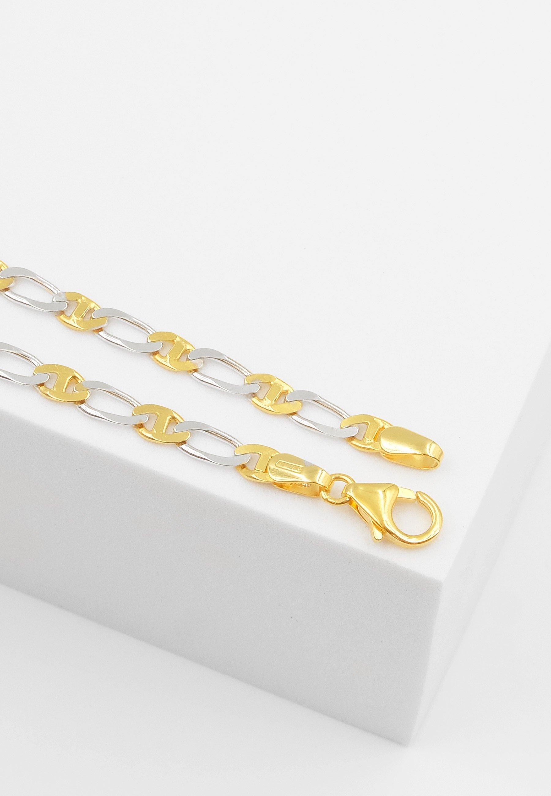 MUAU Schmuck  Bracelet Fantasie Bicolor Gelbgold-/Weissgold 750, 3.9mm, 19cm 