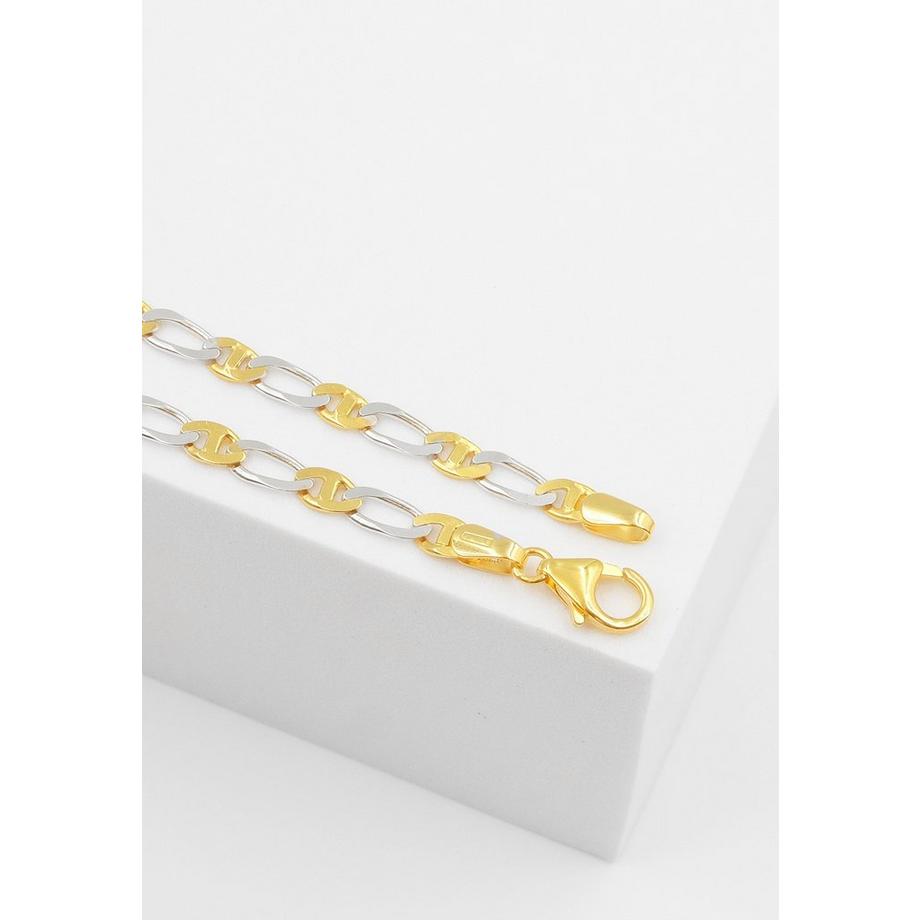 MUAU Schmuck  Bracelet fantasy bicolore or jaune/or blanc 750, 3.9mm, 19cm 