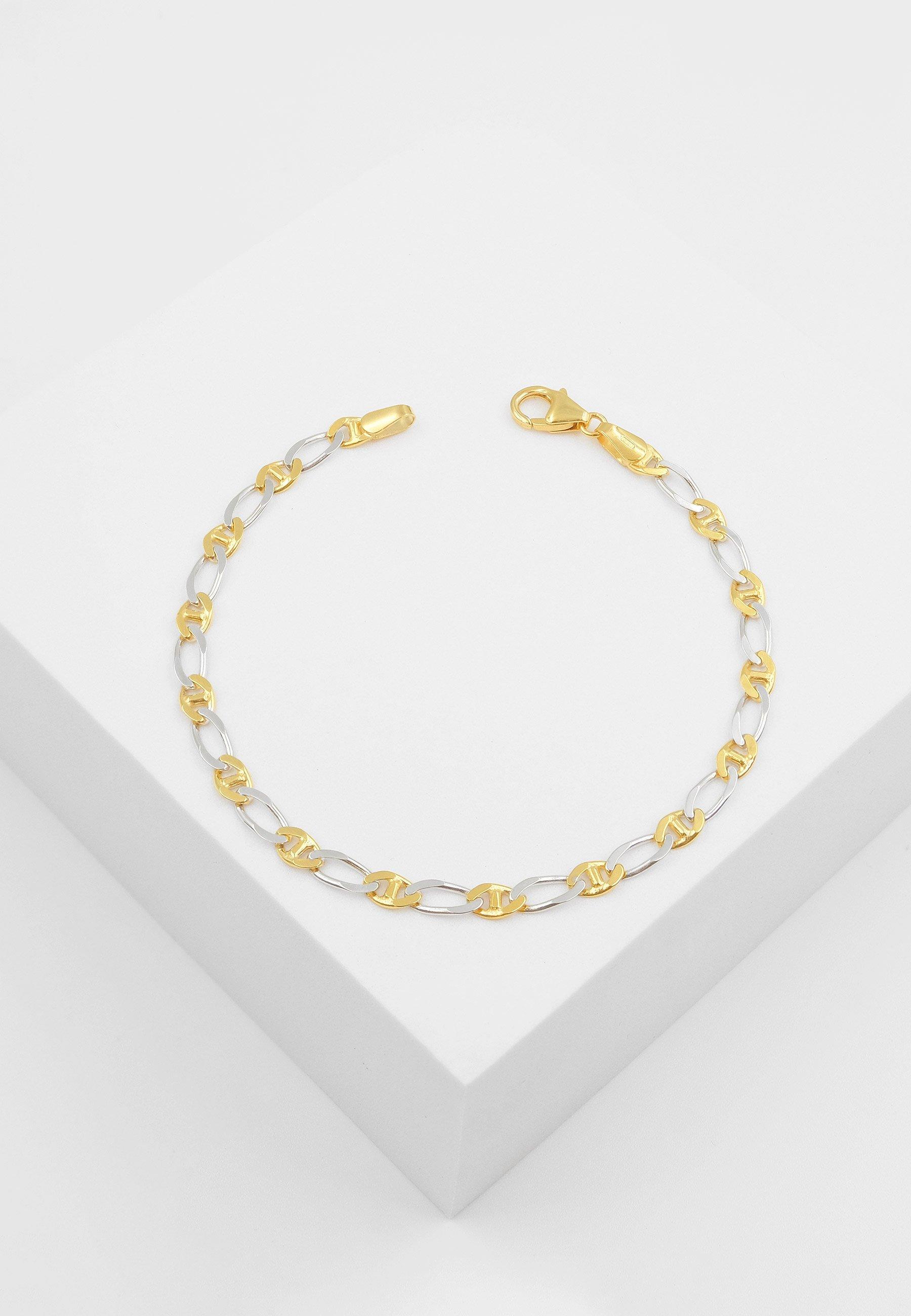 MUAU Schmuck  Bracelet Fantasie Bicolor Gelbgold-/Weissgold 750, 3.9mm, 19cm 