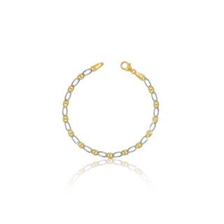 MUAU Schmuck  Bracelet Fantasie Bicolor Gelbgold-/Weissgold 750, 3.9mm, 19cm 