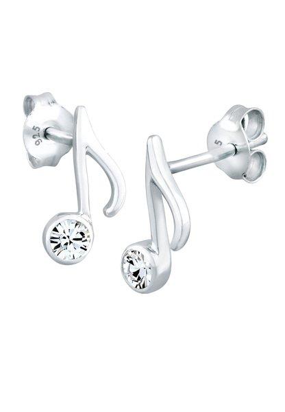 Elli  Boucles d'Oreilles Femmes Note Musique Avec Cristal 