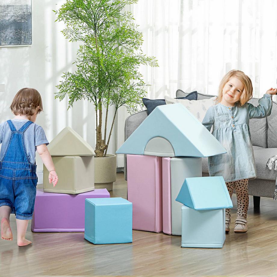 Northio  11 pièces. Blocs de construction souples, blocs de construction en mousse, jeu de blocs de construction pour courir, grimper, blocs de construction géants souples, blocs de construction pour enfants de 1 à 3 ans, cuir artificiel, coloré 