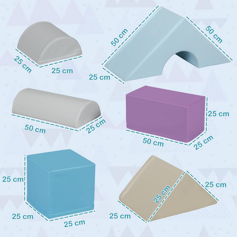 Northio  11 pièces. Blocs de construction souples, blocs de construction en mousse, jeu de blocs de construction pour courir, grimper, blocs de construction géants souples, blocs de construction pour enfants de 1 à 3 ans, cuir artificiel, coloré 