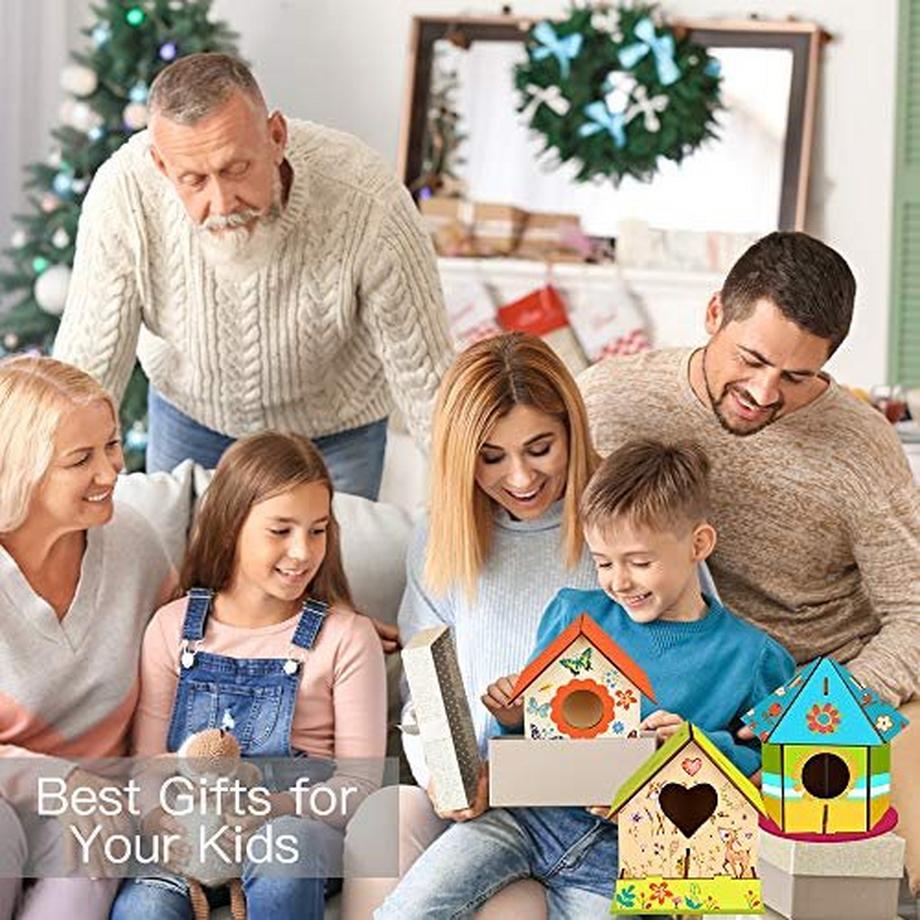 Activity-board  Vogelhaus Bausatz Kinder, Vogelhaus Basteln Kinder mit 3 Vogelhaus selbst bemalen 