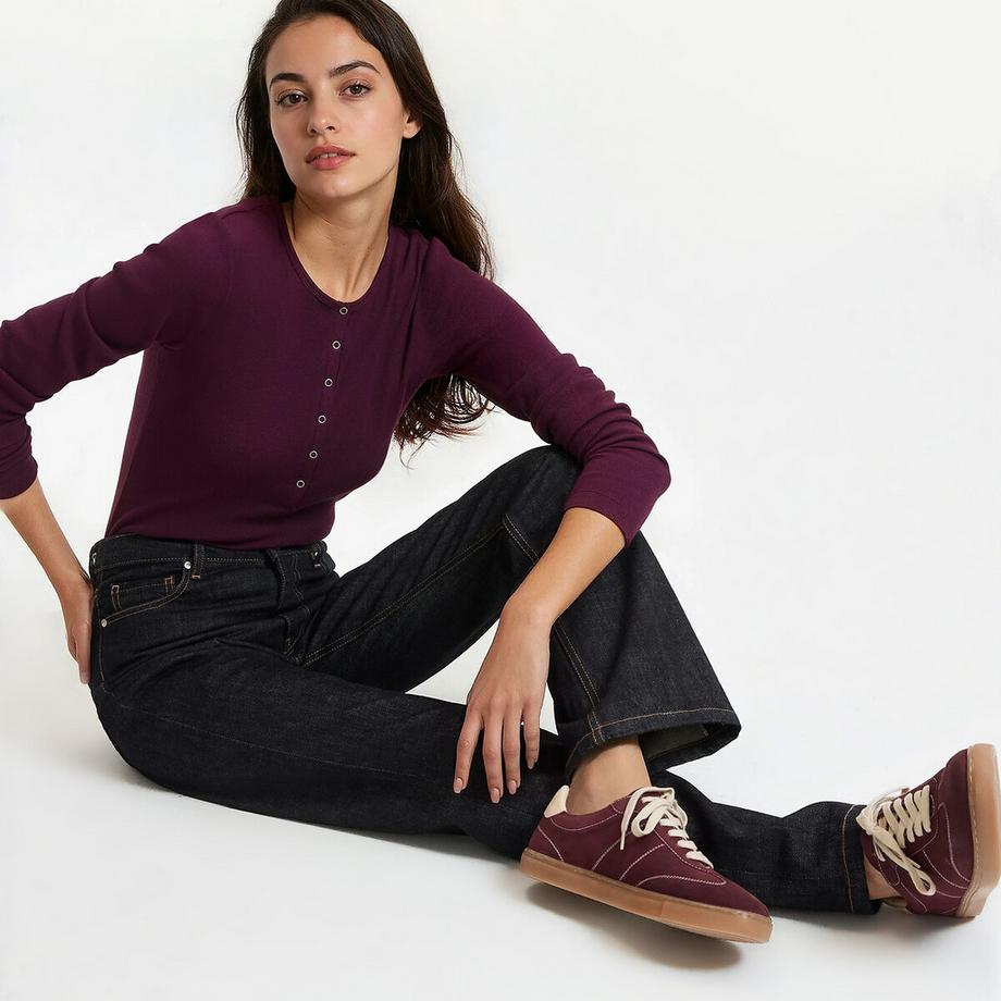 La Redoute Collections T-shirt Maniche Lunghe Henley  