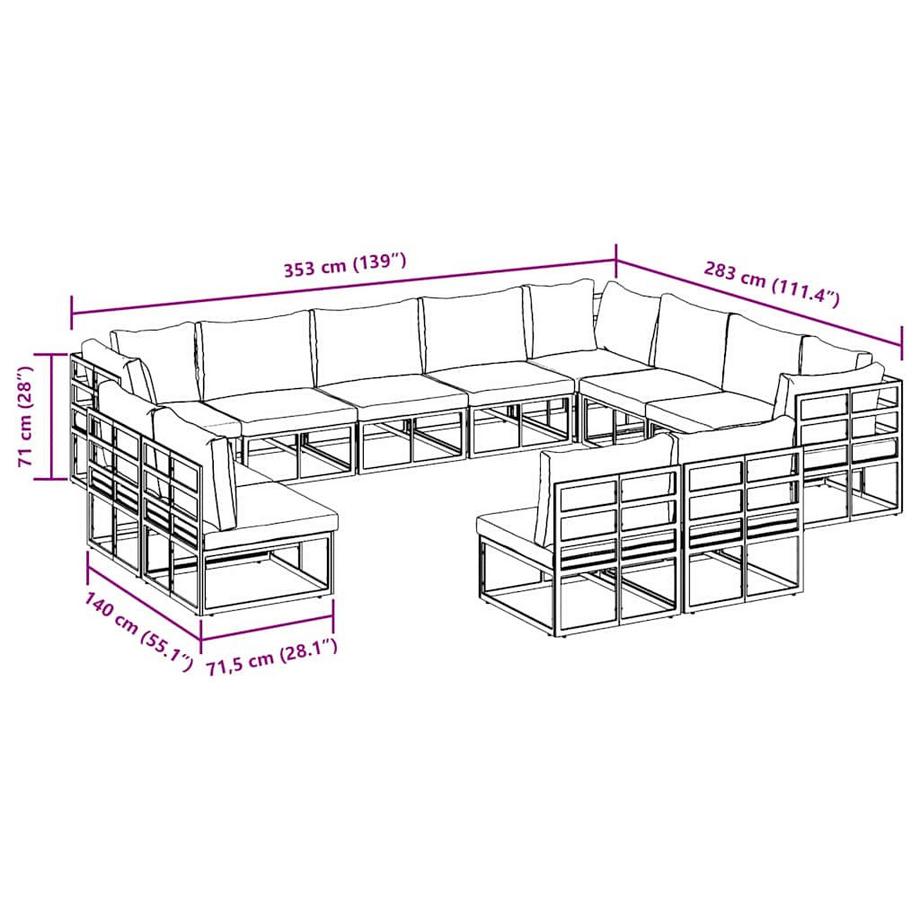 VidaXL Gartenmöbel aluminium  