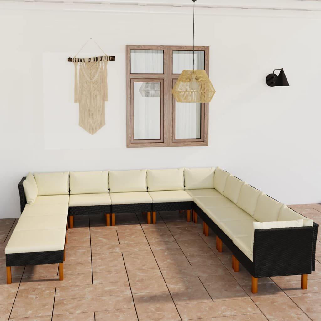 VidaXL Garten-sofa-set poly-rattan  