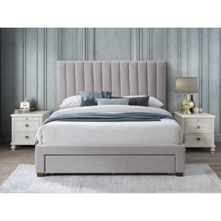 Vente-unique Letto con 3 cassetti 160 x 200 cm Tessuto Beige + Materasso - LIAKO  