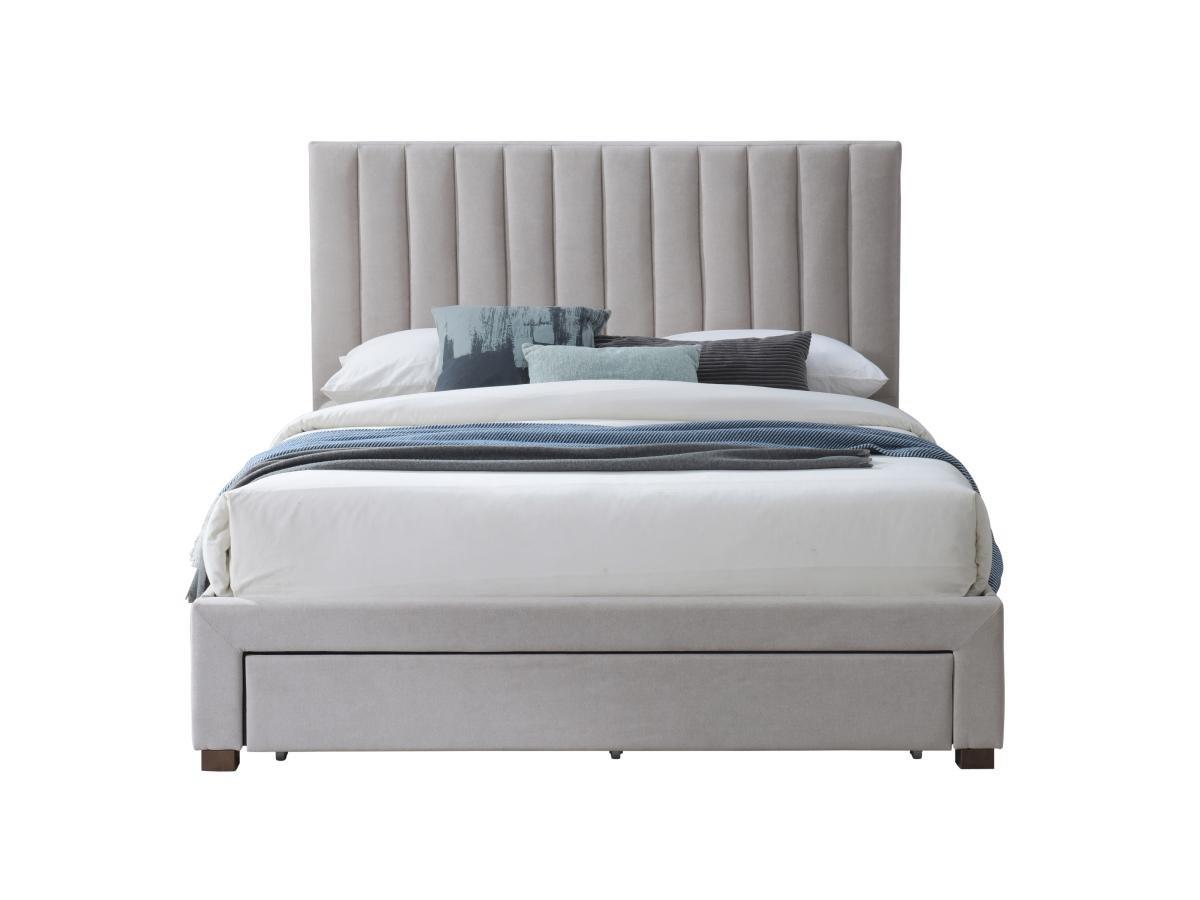 Vente-unique Bett mit 3 Schubladen + Matratze - 160 x 200 cm - Stoff - Beige - LIAKO  