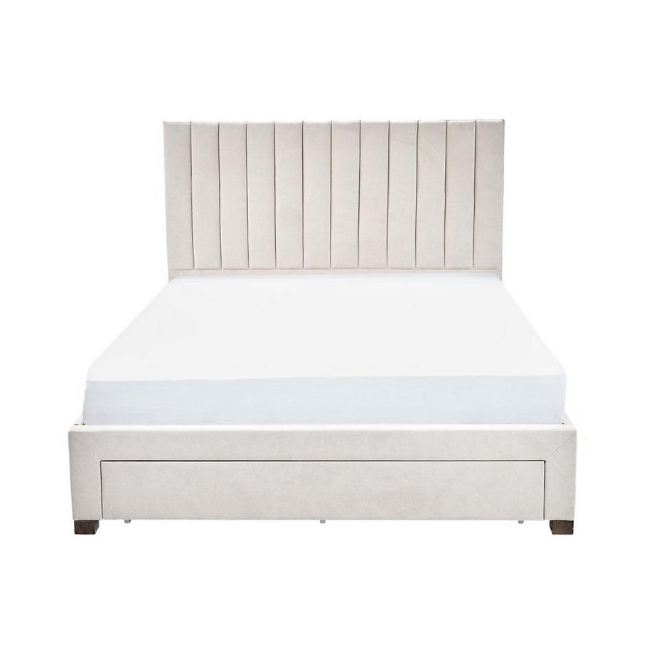 Vente-unique Bett mit 3 Schubladen + Matratze - 160 x 200 cm - Stoff - Beige - LIAKO  