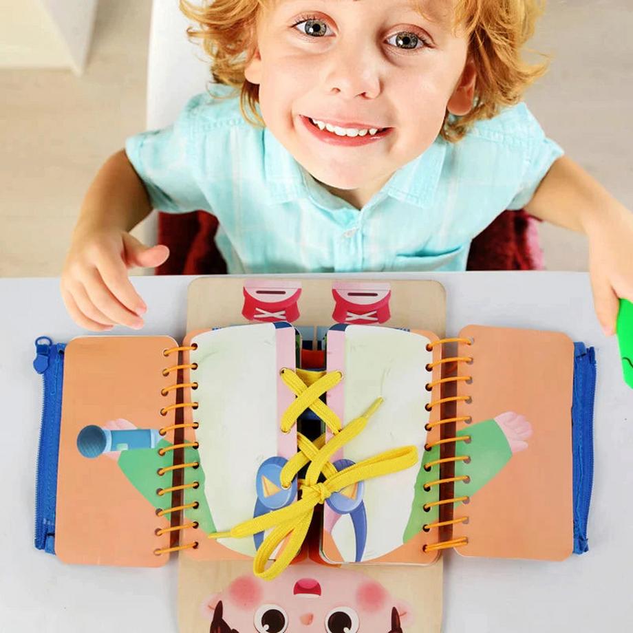 Activity-board  Kids Busy Book Toys Fine Motor Skills Training Button Zipper Early Education Games Toddlers Quiet Books Sensory Toys 