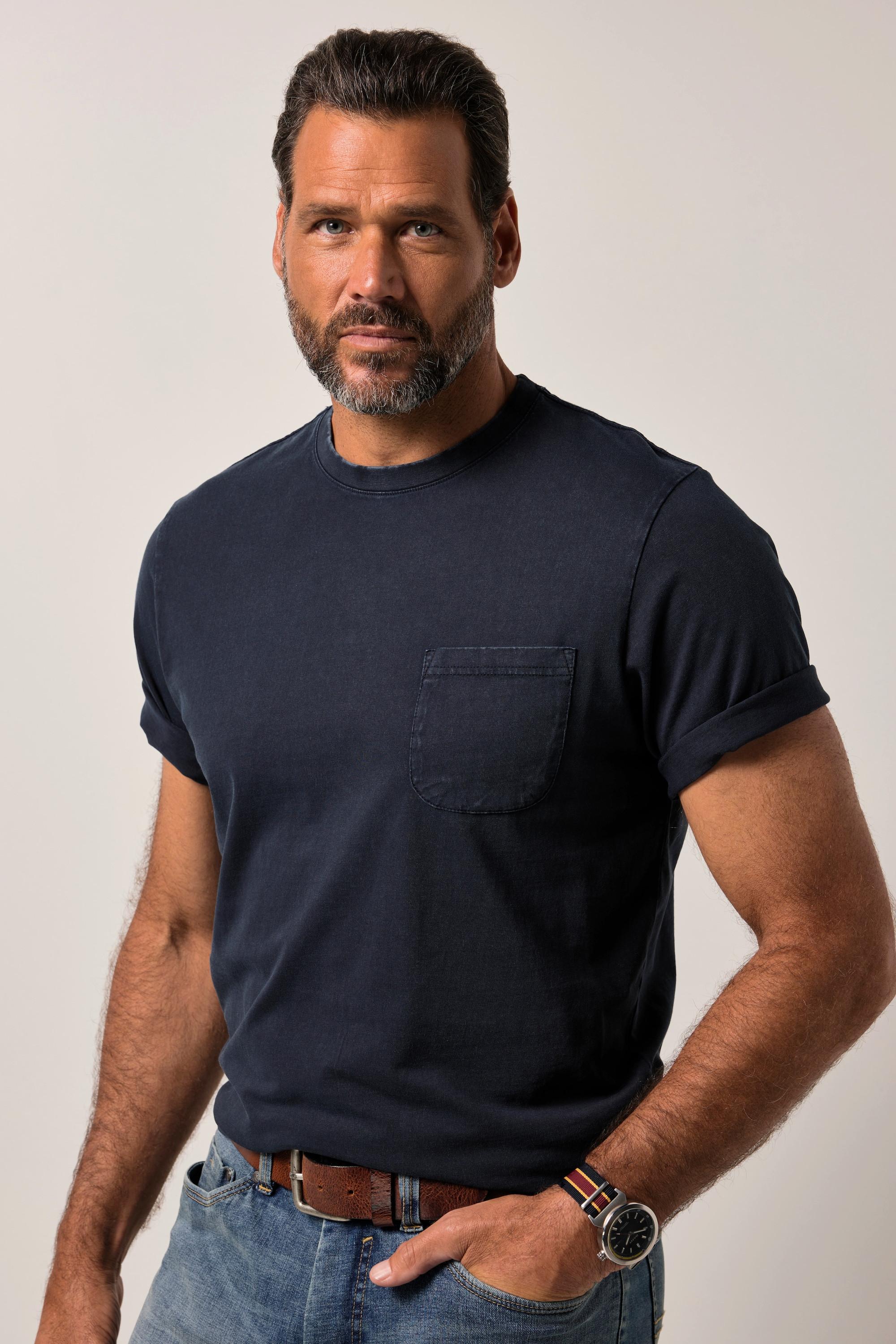 JP1880 Halbarm Vintage Look T-Shirt mit Brusttasche  