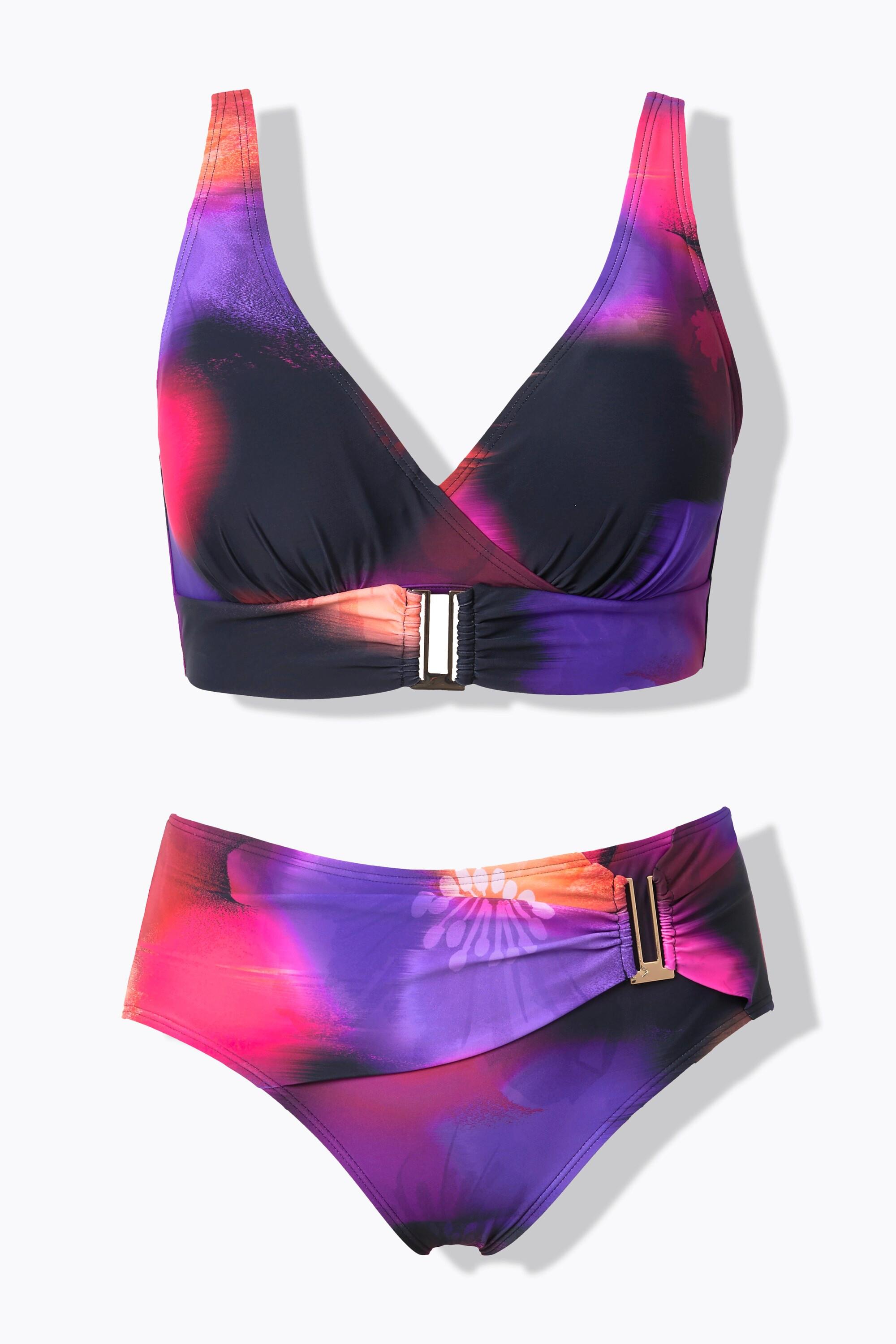 Ulla Popken Bikini con fibbie decorative e coppe morbide  