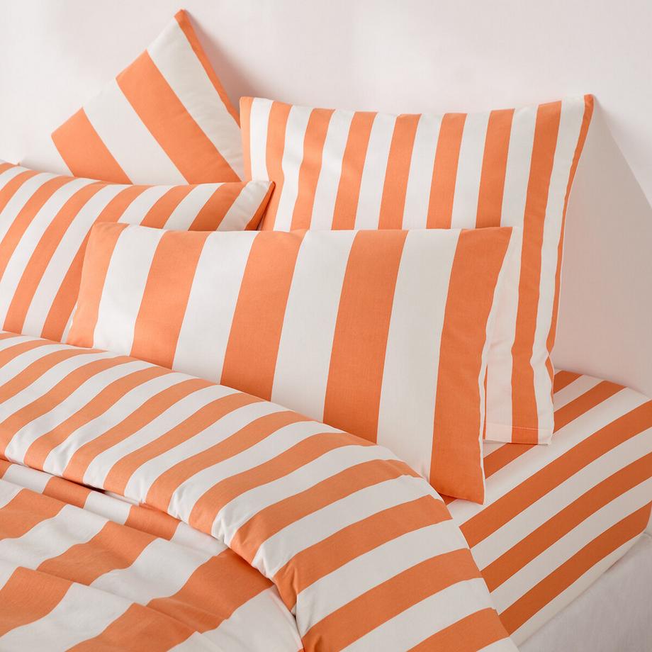 La Redoute Intérieurs Hendaye Orange Housse de Coussin Coton Rayée  