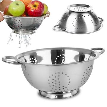 Colino da cucina in acciaio inox con manico - perfetto per la preparazione del cibo