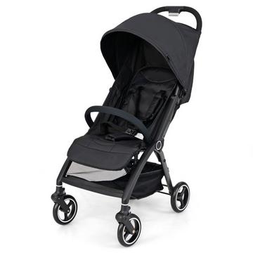 Einhändig Klappbare Kinderwagen mit Verstellbarer Rückenlehne & Verdeck Reisebuggy Schwarz