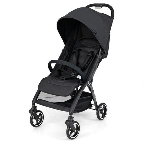 Northix  Einhändig Klappbare Kinderwagen mit Verstellbarer Rückenlehne & Verdeck Reisebuggy Schwarz 