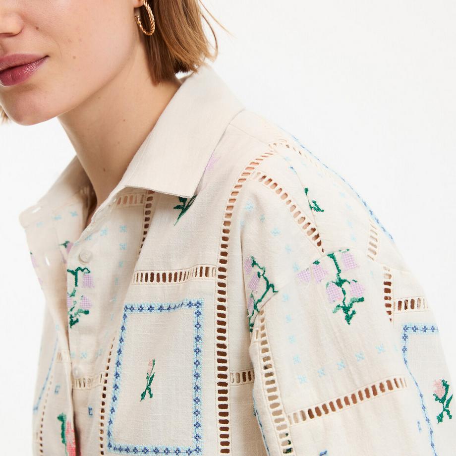 La Redoute Collections Camicia maniche corte ricamata e traforata  