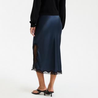 La Redoute Collections Gonna dritta in raso con dettaglio in pizzo  