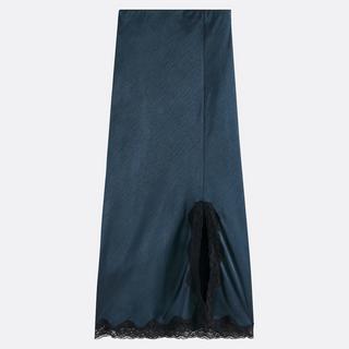 La Redoute Collections Gonna dritta in raso con dettaglio in pizzo  