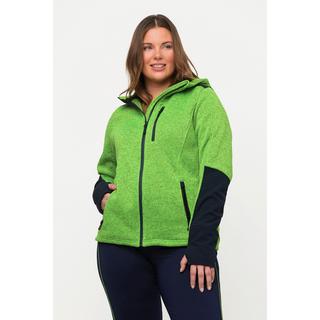 Ulla Popken  Fleecejacke, Reflektordruck, Kapuze, Daumenloch 