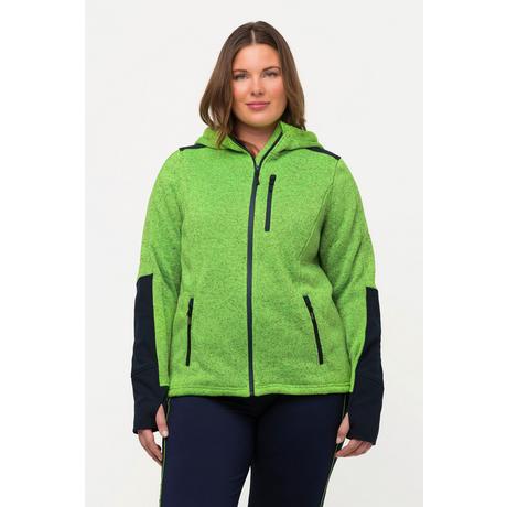 Ulla Popken  Fleecejacke, Reflektordruck, Kapuze, Daumenloch 