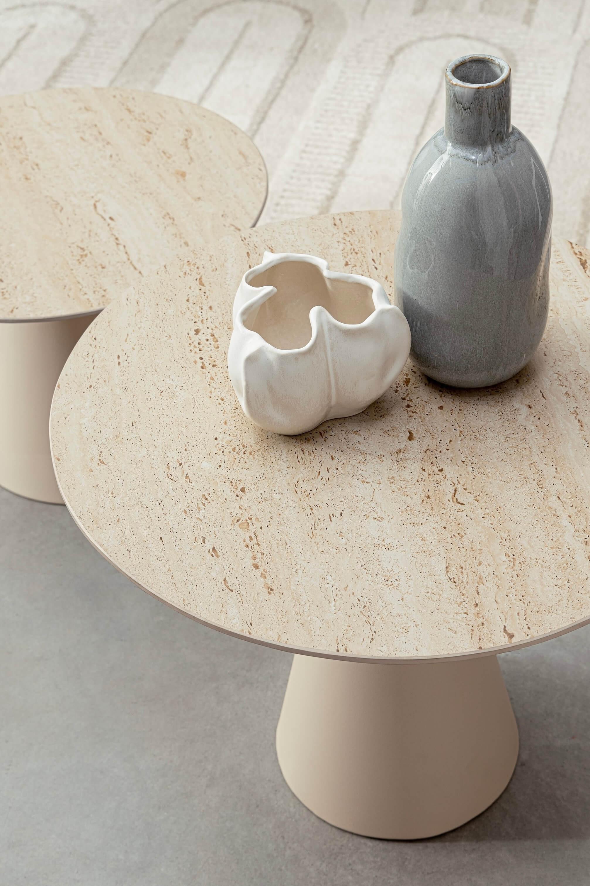 mutoni Tavolino Hardy rotondo alto (set di 2)  