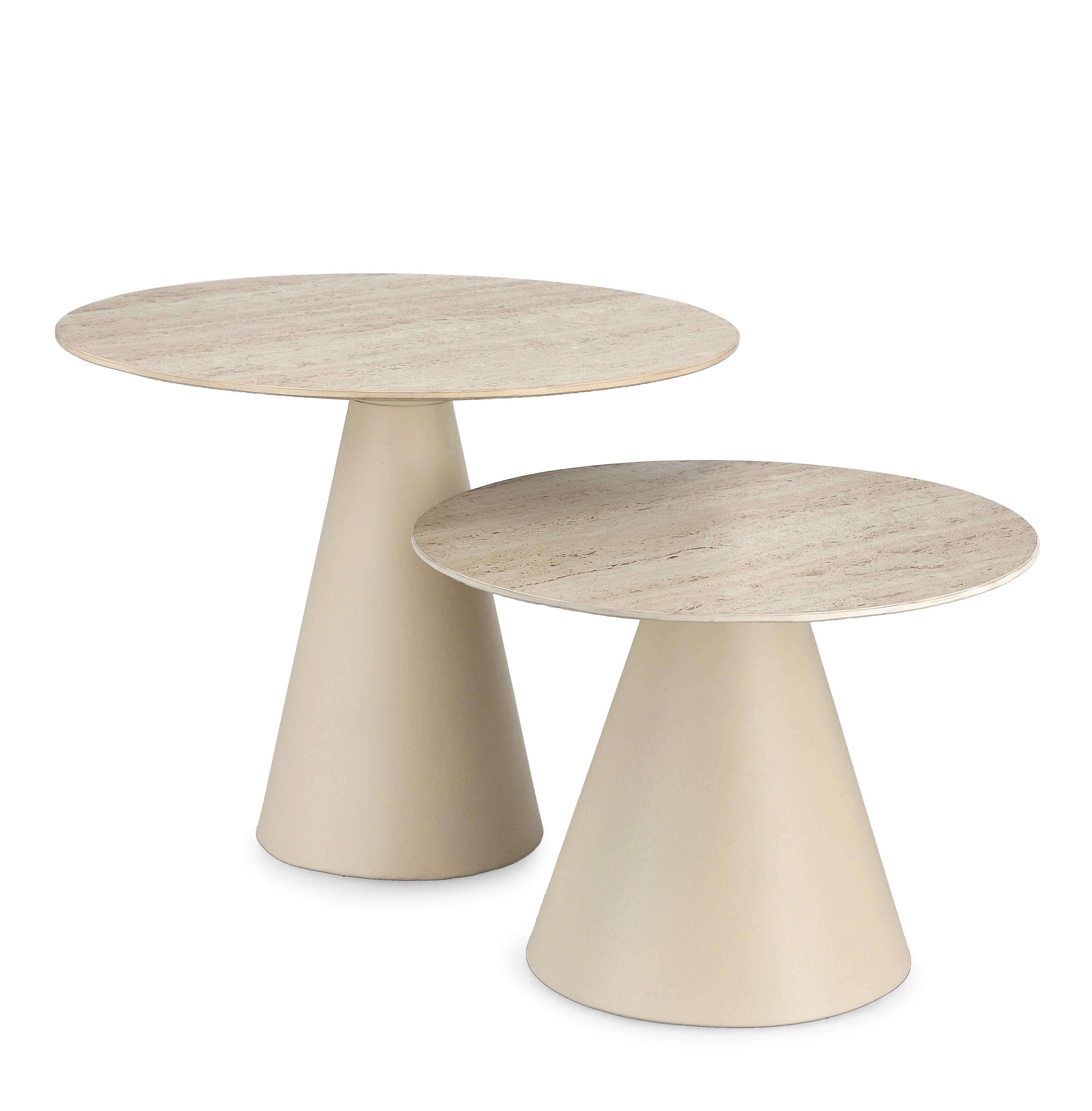 mutoni Table basse haute ronde Hardy (lot de 2)  