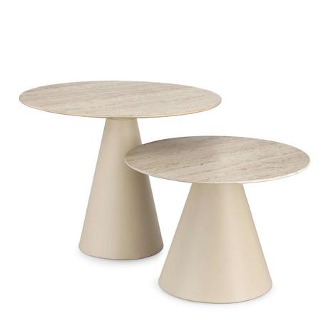 mutoni Table basse haute ronde Hardy (lot de 2)  