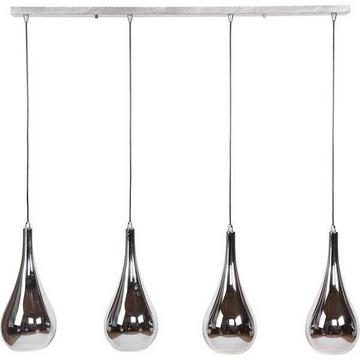 Lampada a sospensione Silver Drop 4L vetro cromato