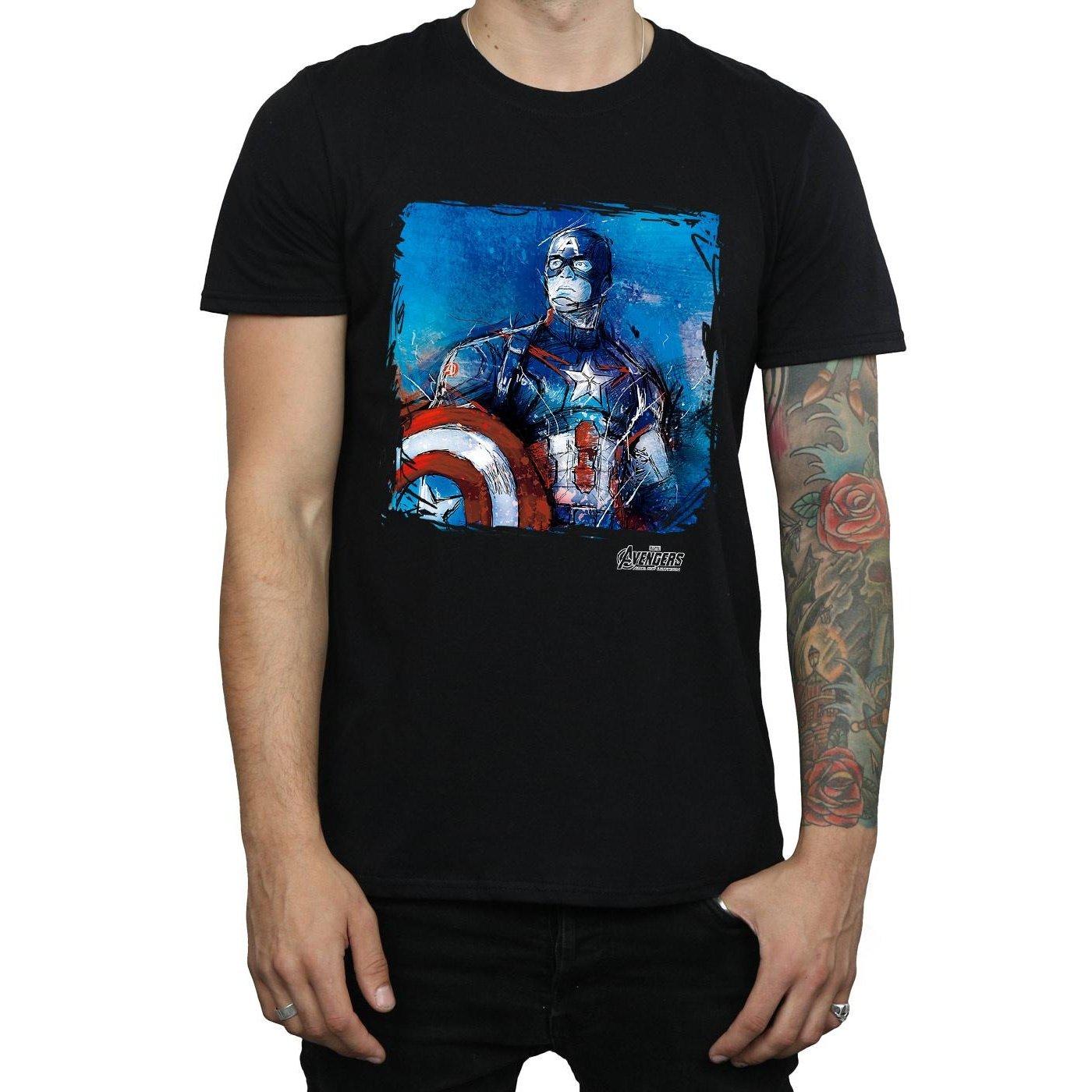 CAPTAIN AMERICA Sketch Graphique T-Shirt  
