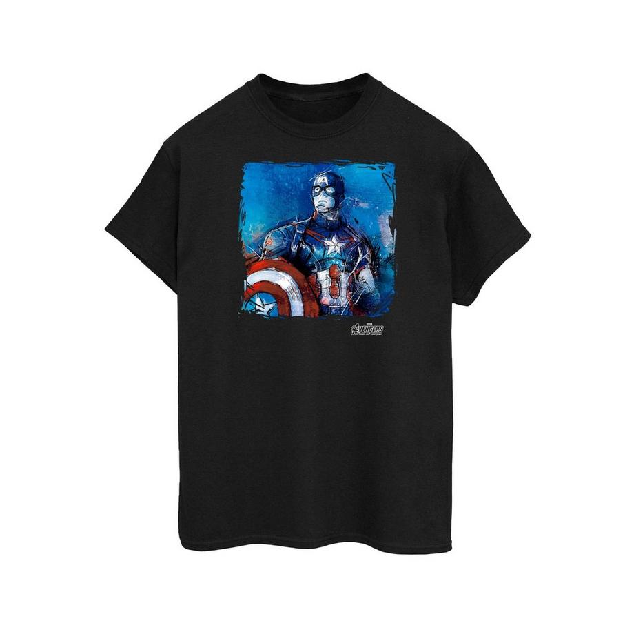 CAPTAIN AMERICA Sketch Logo T-Shirt  