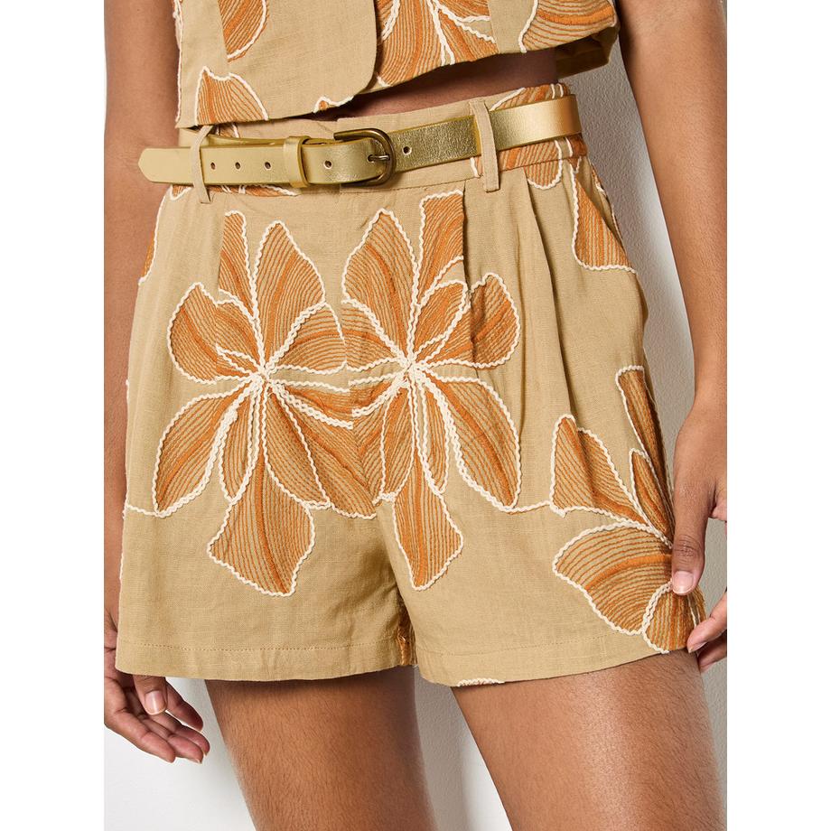 APRICOT Bestickte Shorts mit Blumenmuster  