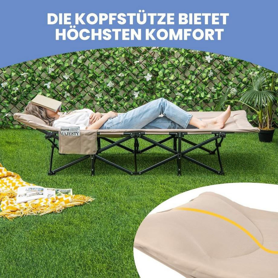 Northix  Lit de camping pliant avec poche latérale 