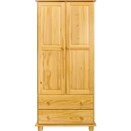 mutoni Armadio pino massello 2 cassetti naturale 82x52x177  