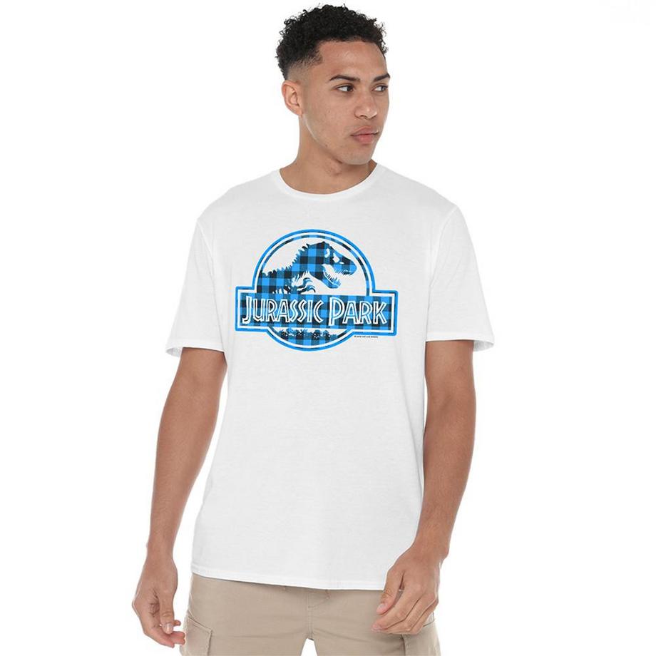 Jurassic Park T-Shirt à Logo et Motif Écossais  