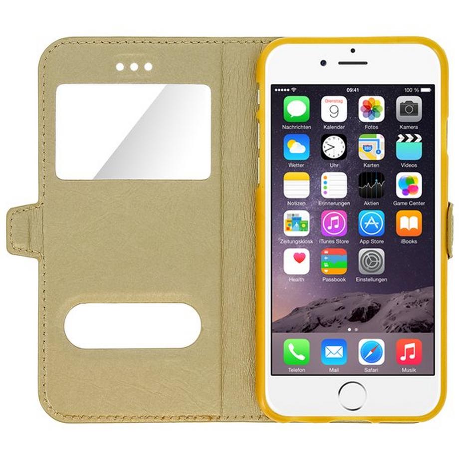 Avizar  Étui double fenêtre Or iPhone 6 et 6S 