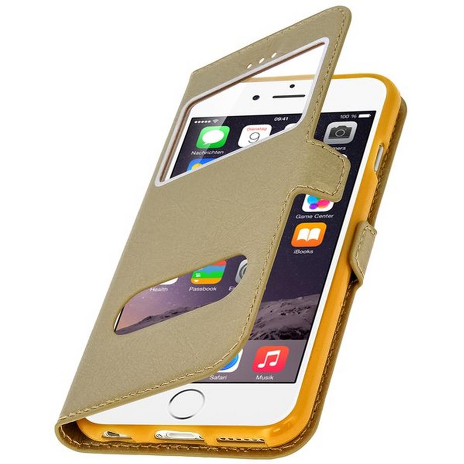 Avizar  Étui double fenêtre Or iPhone 6 et 6S 