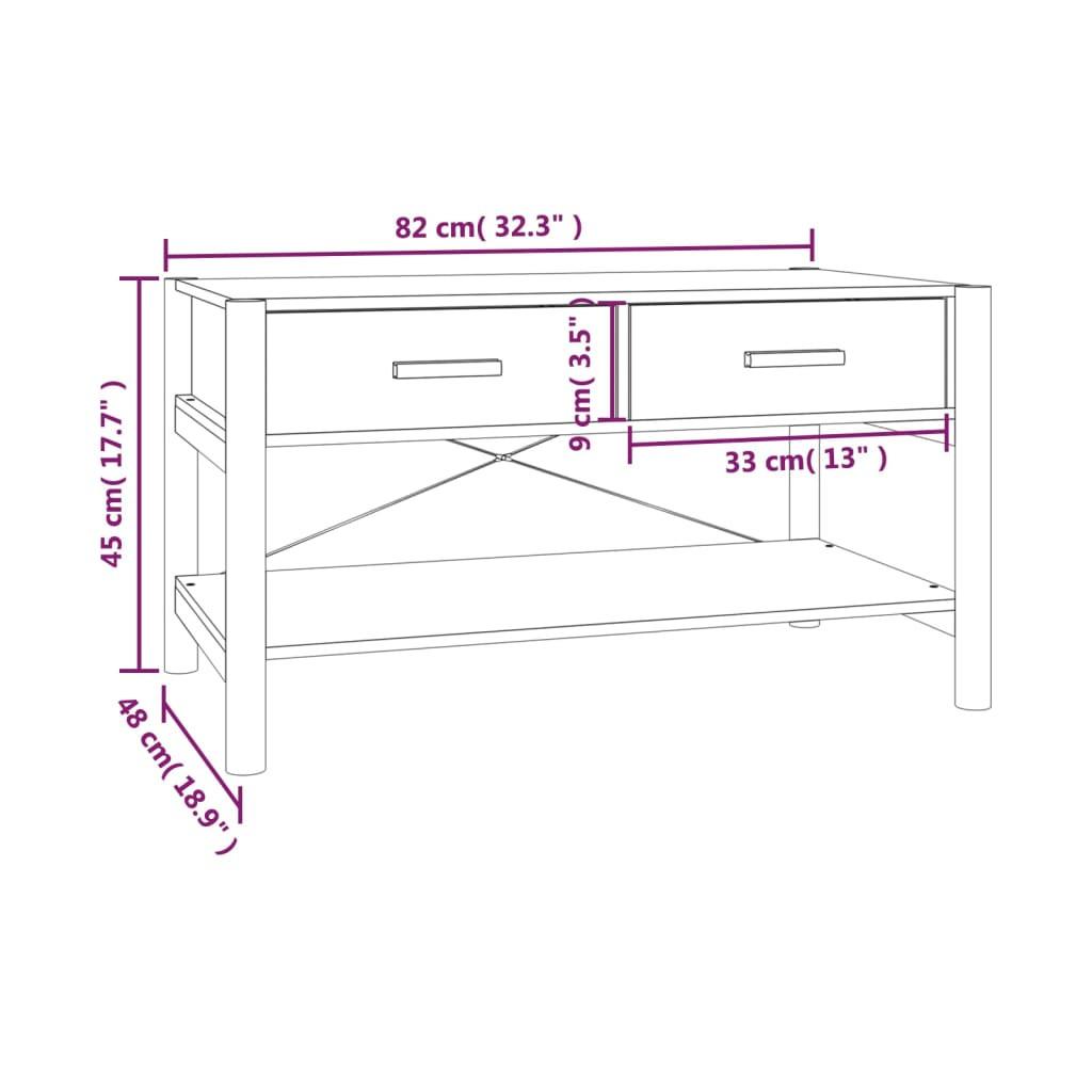 VidaXL Table basse bois d'ingénierie  