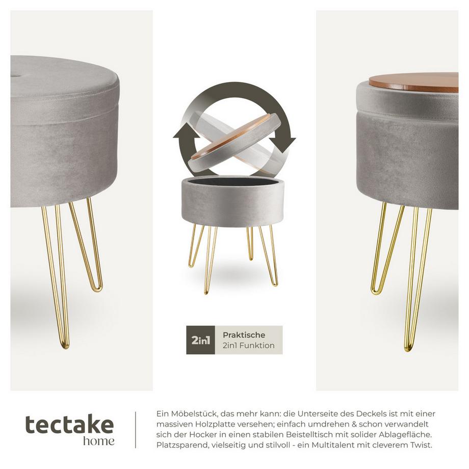 Tectake Sgabello contenitore Ava Rotondo  