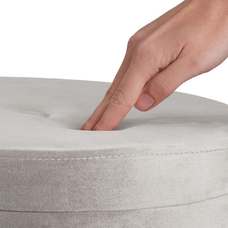 Tectake Sitzhocker mit Stauraum Ava rund Belastbarkeit 300 kg  