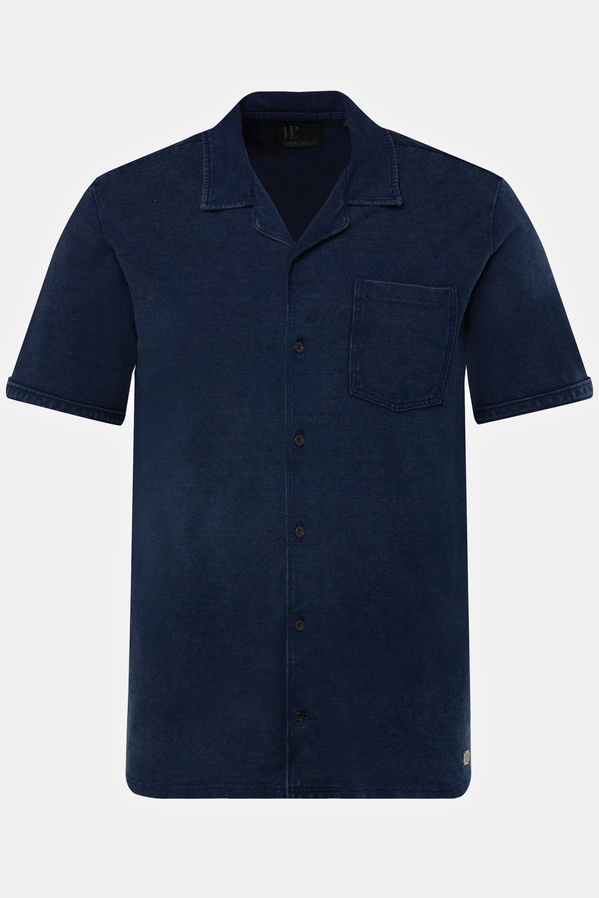 JP1880  Chemise en maille piquée à manches courtes et col cubain. Coupe Cuba-Fit. Jusqu'au 8XL. 