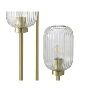 Vente-unique  Lampadaire vintage en métal et verre - 3 globes - D. 30 x H. 161 cm -  Doré - LOUXOR 