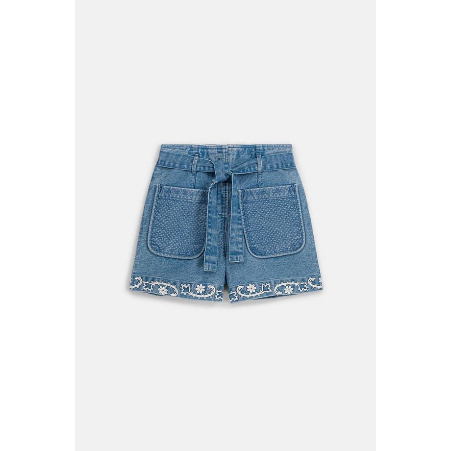 Louise-Misha Virgin Shorts in Denim Ricamato  