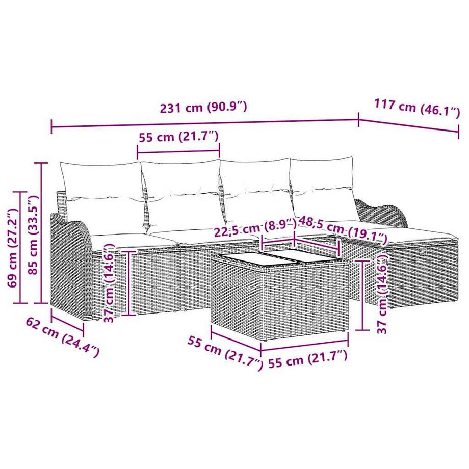 VidaXL Gartenmöbel poly-rattan  