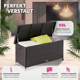 Tectake Box contenitore Kiruna con intreccio in plastica, 120x55x61,5cm, 270 L  