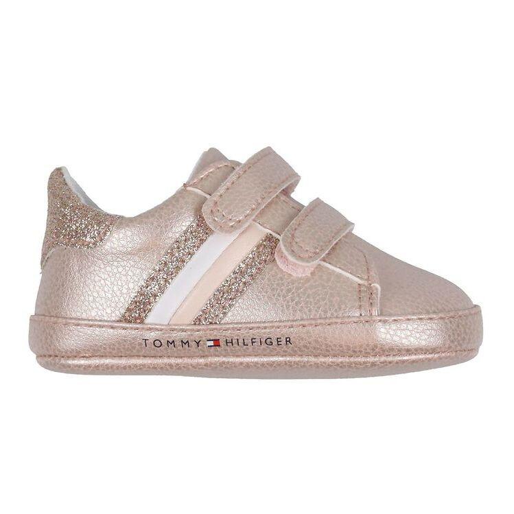 TOMMY HILFIGER  sneakers da bambina con velcro rose gold 