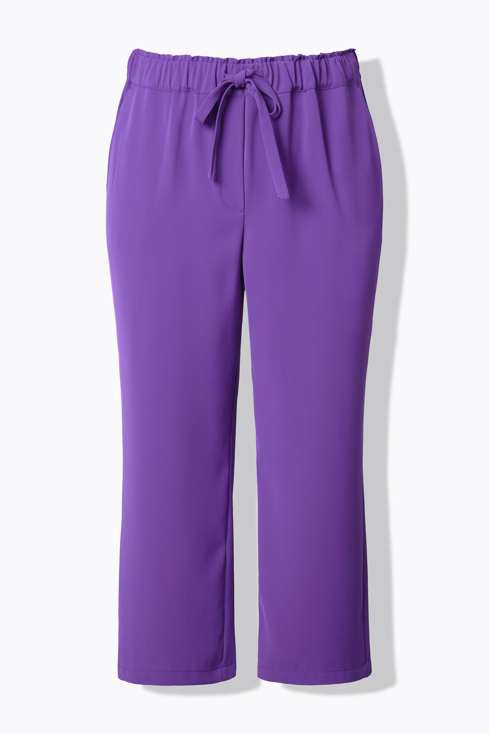 Ulla Popken 7/8 Straight Fit Hose Bügelfalten Elastikbund Bindeband  