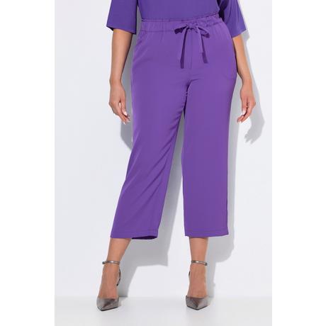 Ulla Popken 7/8 Straight Fit Hose Bügelfalten Elastikbund Bindeband  