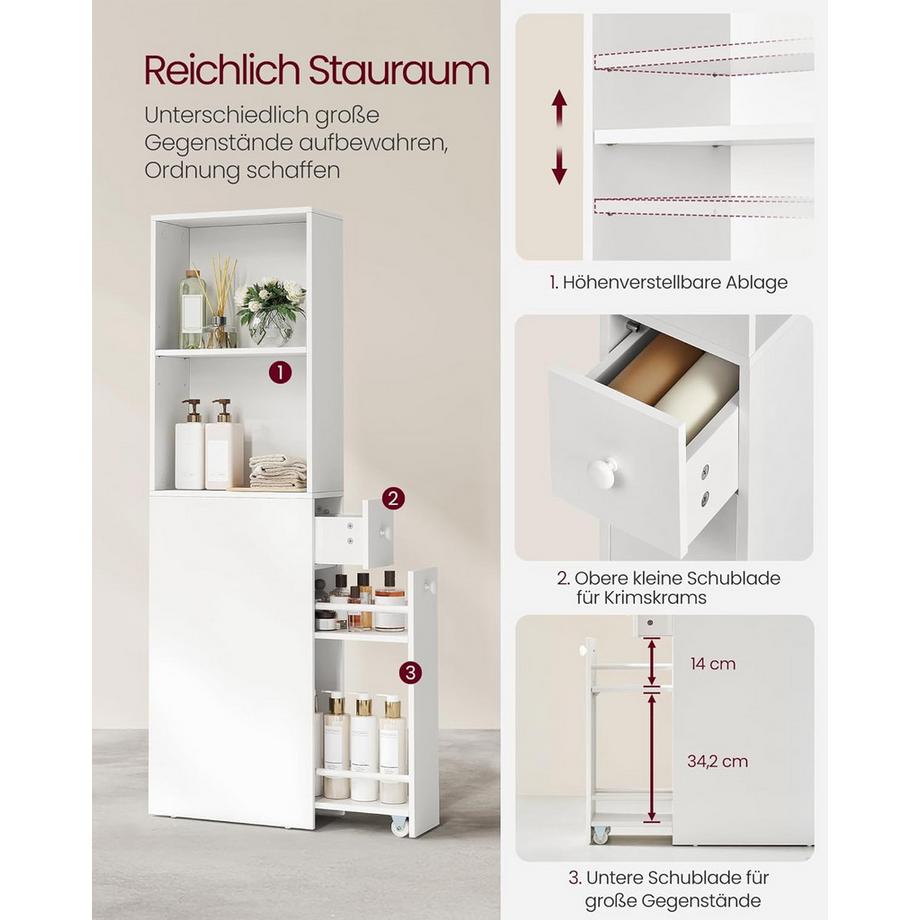 Songmics Armoire de salle de bain haute indépendante  